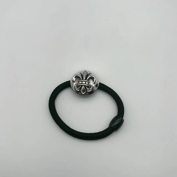 Chrome Hearts Cross Anchor Scout Flower Rubber Band 925 Sterling Silver Bracelet main image 4